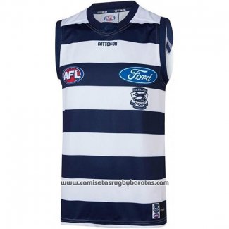 Camiseta Geelong Cats AFL 2019 Azul Blanco