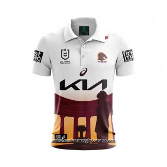 Camiseta Polo Brisbane Broncos Rugby 2024 ANZAC